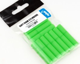 Soft Foam Cylinders, Chartreuse, 8 mm